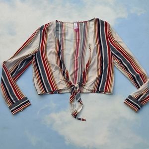 Long Sleeve Striped Shrug Cardigan Stylish Layering Top